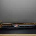 Furnulem Twin Bed Frames with Charging Station and LED Lights, Twin Size Platform Bed with Metal Slats, Wood Headboard with 2-Tier Storage Shelves, No Box Spring Needed, Black Oak