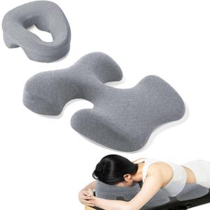 TOROKOM Breast Pillow for Massage, Massage Bolster Face Down Pillow for Sleeping Washable Soft Head Cushion and Chest Cushion for SPA Home Gray (Grey)