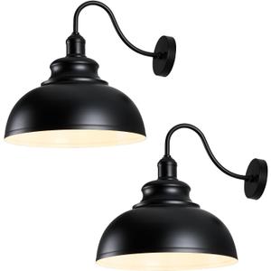 2 Pack Outdoor Wall Lights 16 inch Exterior Barn Wall Sconce Fixture Wall Mount Lantern Waterproof Black Wall Lamps Lumiere Outside Porch Lights House Garage Doorway Patio Front Door Entryway