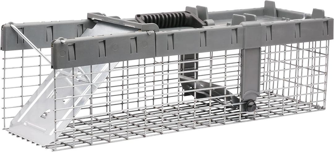 Havahart 1026 Small 1-Door Humane Live Catch and Release Animal Trap for Squirrels, Weasels, Chipmunks, and Small Animals,White
