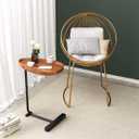 C Shaped Side Table, Small C Table End Table for Sofa and Bedside, Couch Side Tables That Slide Under, Wood C Shaped End Table for Bedroom Living Room, 18L X 12W