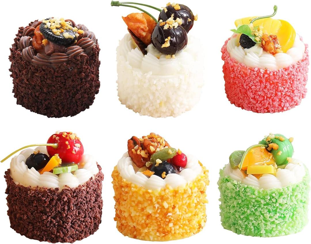 6 Pack Fake Cupcakes, Artificial Cupcakes for Display, Faux Cake Dcor, Realistic Fake Artificial Food for Display, Fake Desserts Pastries for Decoration