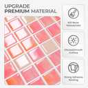 5 Sheets Peel and Stick Backsplash, Self Adhesive Wall Tiles, 3D Adhesive Tile Backsplash, 12"x12"Premium Self Adhesive Wall Tiles Peel and Stick for Kitchen, Bathroom, RV(Pink Diamond)