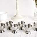 Egg Cup Holder Set for Soft Boiled Eggs Include 6 Stainless Steel Egg Tray Kitchen Tool
