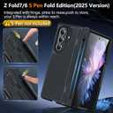 Oterkin Magnetic for Samsung Galaxy Z Fold 7 Case Built-in Screen Protector [Kickstand] [Fit for MagSafe] [Hinge Protection & Thinner S Pen Holder ] Full Body Shockproof Phone Case for Z Fold 7, Black