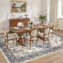 9x12 Washable Area Rugs for Living Room: Non Slip Vintage Beige Blue Rug, Large Soft Stain Resistant Indoor Floor Carpets for Bedroom Dining Room Nursery Home Office Kid & Pet Friendly