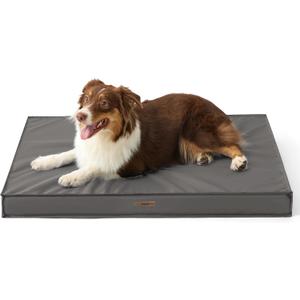 LE SURE Outdoor Waterproof Dog Bed for Medium Sized Dogs, Orthopedic Egg Crate Foam Pet Bed with Oxford Fabric Surface and Removable and Durable Cover, Machine Washable, 30''x20'', Grey