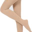 Pnadty Women's High Waisted Velvet Warm Elastic Tights Winter Fleece Lined Thick Leggings Pants (Beige)