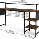 Desk Shelf Organizer with Pegboard & Hooks, Desk Hutch for Computer Monitor, Multi-Tier Wood Desktop Bookshelf Display Rack for Home Office Dorm Room (Vintage Brown, 50.39‘’)