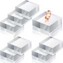 Remerry 8 Pieces Acrylic Display Block 2 x 2 x 1 Inch Clear Polished Acrylic Square Display Cube Block Stand Holder for Rings Jewelry Ornaments