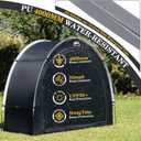 Happy Travel Bike Storage Shed Tent,Outdoor Portable Bicycle Storage Sheds with 210D Oxford Fabric PU4000 Waterproof for 2-3 Bikes,Bike Covers Shelter for Motorcycle,Garden Tools,Toys,Lawn Mower, Arch -XL for 2-3Bikes-Black