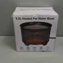 5.5L Heated Water Bowl, 1.45Gal Large Heated Dog Bowls for Outside, Outdoor Winter Waterproof Heat Pet Water Bowl with Chew Resistant Power Cord & LED Neon for Dog/Cat/Chicken/Duck/Rabbit