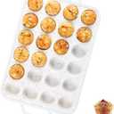 Vinino Mini Muffin Pan with Metal Reinforced Frame-1Pack, Silicone Cupcake Pan for Baking 24 Cup Mini Size, BPA Free Silicone Muffin Tray, Cupcake Baking Pan Molds for Oven Dishwasher Safe-Cream