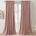 StangH Pink Velvet Curtains for Nursery Bedroom, Room Darkening Privacy Protect Window Treatment Home Decoration for Living Room/Girls Bedroom/Spa/Office, W52 x L84, 2 Panels