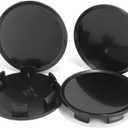 4 Pack Wheel Center Caps Kit for MiTo, OD 51 mm / 2 inch ID 45 mm / 1.77 inch Hub Caps, Snap-in Black ABS-Plastic Rim Covers