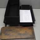 End Table, Narrow Side Table with 3 Fabric Drawers, Slim Nightstand, Small Bedside Table with Storage, Living Room, Bedroom, Rustic Brown HKET1300BR