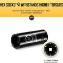 2 x BOEN 3/8" Drive Deep Impact Sockets, Premium Impact Socket, 23mm Socket, Metric, 6 Point,Cr-V Steel with Laser Marking - Strong and Durable