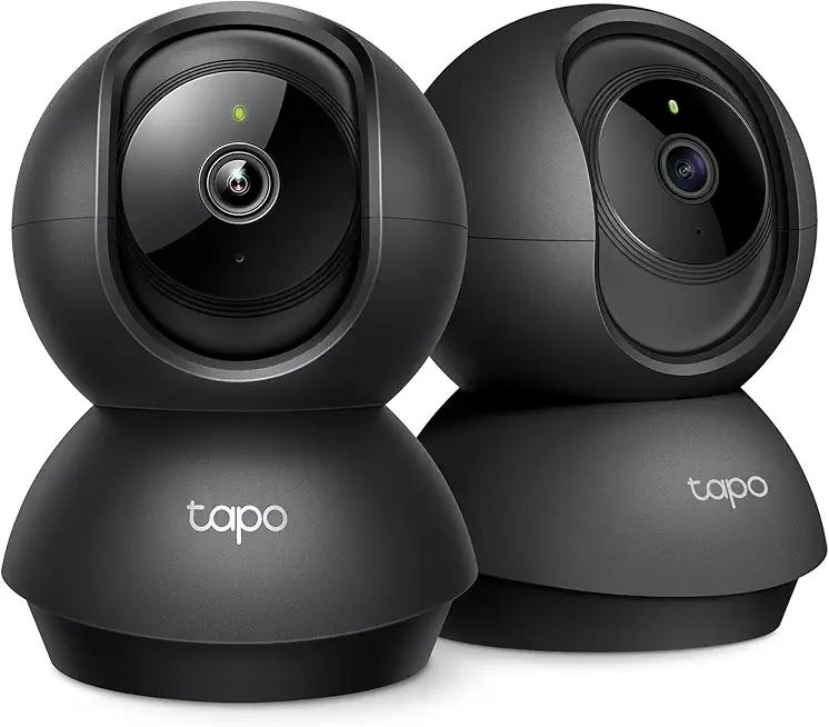 Tapo 2K Indoor Pan/Tilt Wired Security Camera - Works as a Baby Monitor & Pet Camera, Motion Detection, 2-Way Audio, Siren, Night Vision, No-Subscription Local Storage or Optional Cloud, C211 (2-Pack)