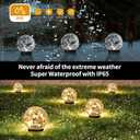 JKIMK Solar Globe Lights Outdoor Waterproof - Cracked Glass Ball Lights for Garden, Patio, Yard, Lawn and Backyard Decor - Solar Orbs for Outside Decorations