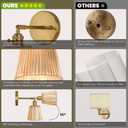 Vintage Battery Operated Wall Sconce Set of 2, Wireless Rechargeable Dimmable Wall Light with RGB Bulb and Remote for Bedroom, Vintage Gold Wall Lamp for Bedroom Living Room Hallway (Amber)