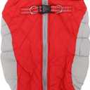 Haofy Dog Winter Coat, Reflective Strip Zipper Windproof Warm Jacket for Small Medium Large Dogs, with Built in Safety Belt for Cold Weather (S)