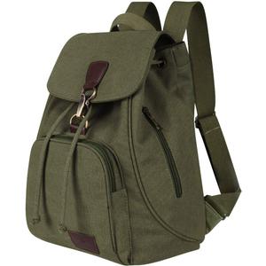 Canvas Fashion Backpacks Purse Casual Outdoor Shopping Daypacks Sports Rucksack Hiking Travel Multipurpose Bag Green