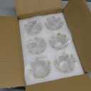 Rubtlamp 6 Pack Clear Gold Crown Glass Candle Holder, Clear Votive Candle Holders with Gold Tips, Tealight Candles Holders for Table Centerpieces, Wedding, Birthday