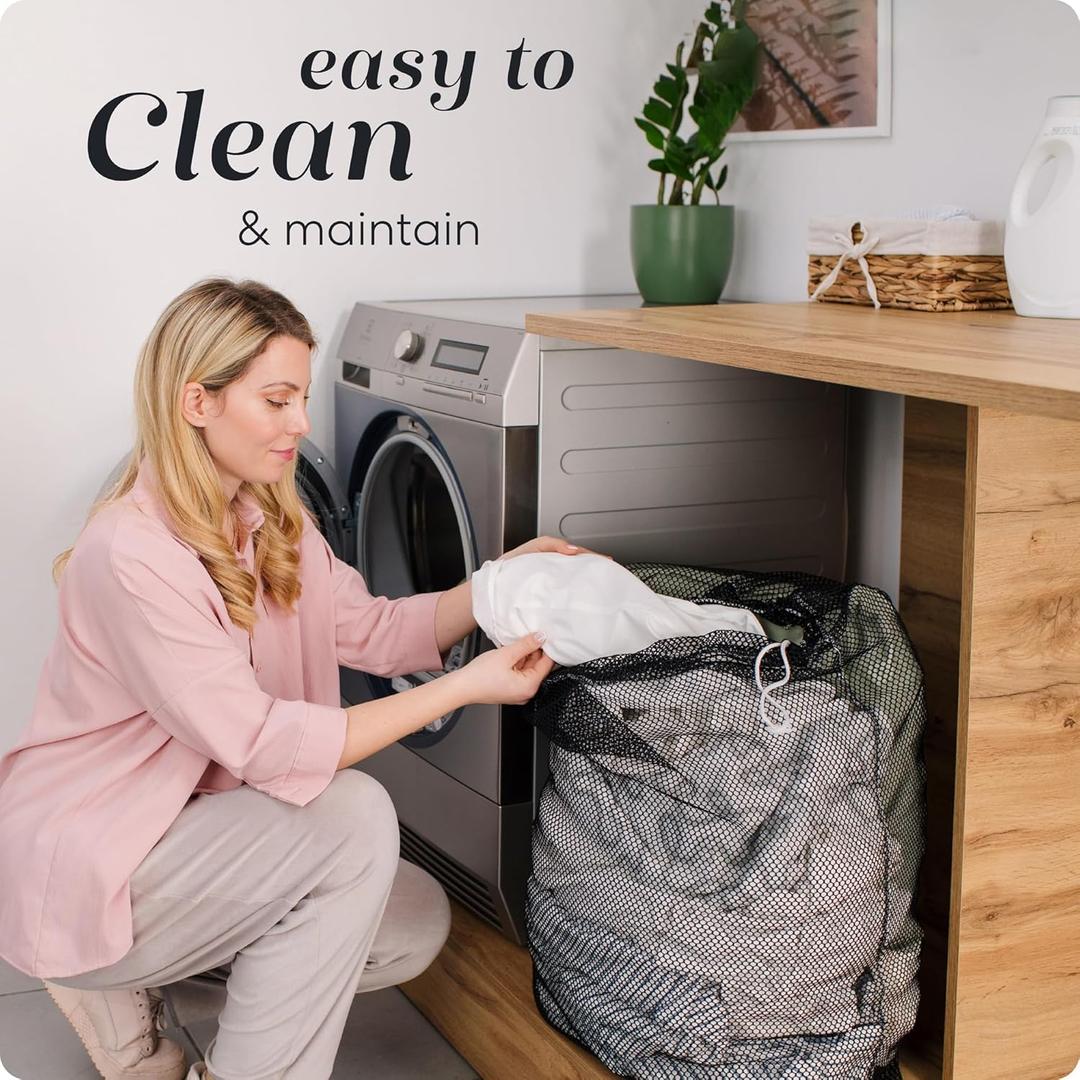 Mesh XL Laundry Bag - Large 24" x 36" - Durable, Machine Washable with Secure Drawstring Closure - Perfect for College Dorms, Laundromats, Apartments (Black)