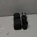 6-Piece Bathroom Accessories Set, Organizer Set with Soap Dispenser, Toothbrush Holder Set, Vanity Tray, Tumbler & 2 Cotton Swab Jars – Modern Stylish Bathroom Storage(Matte Black)