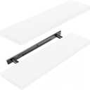 Amada HOMEFURNISHING Floating Shelves Large, 24 x 7 Inch Wall Shelves for Bathroom, Bedroom, Kitchen, Shelves for Wall Decor Set of 2, White - AMFS06 (24 inches)
