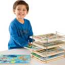Melissa & Doug Multi-Fit Metal Wire Puzzle Rack 12 inches wide and 0.75 inches deep