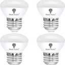 4 Pack R14 LED Bulb 4W E26 Base Mini Reflector Floodlight Light Bulb Dimmable 2700K Warm White - 40W Equivalent - Mini Light Bulbs, Short Light Bulbs, Curio Cabinet Light Bulb, R14 Bulb Flood Light
