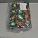 12-Piece 2.4 in. Christmas Ball Ornaments for Tree Red and Green Glittering Hanging Bulbs Pendants for Decoration