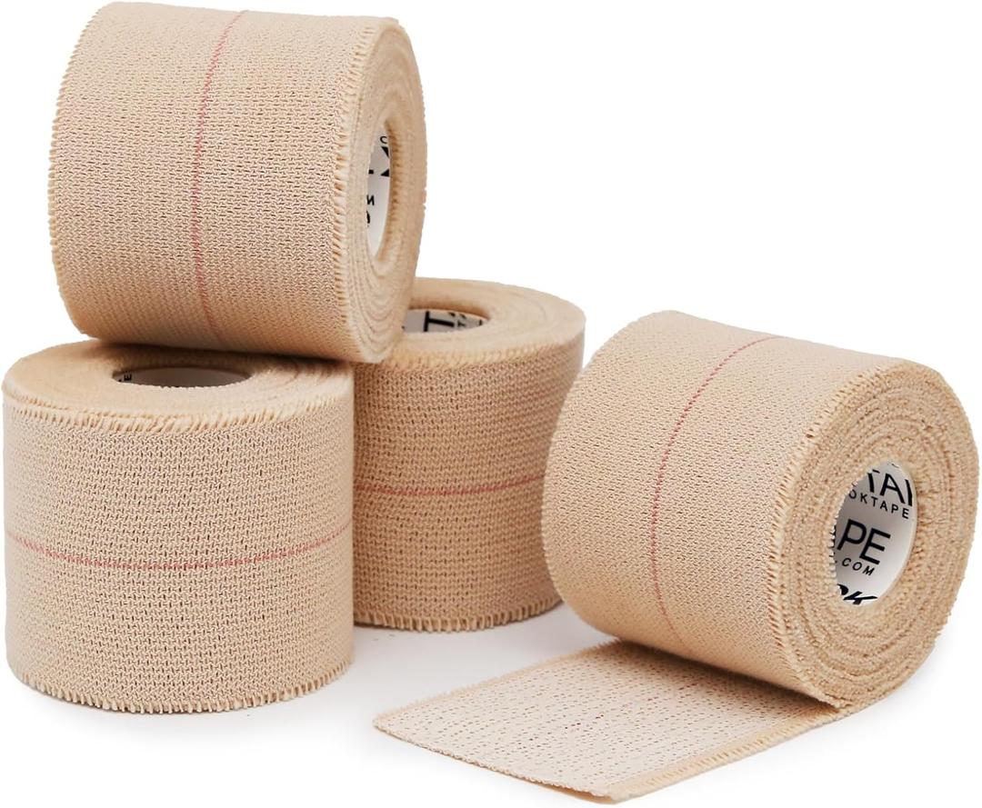OK TAPE Elastic Adhesive Tape Bandage Tape Wrap - 4 Rolls, Flexible Stretch Bandages for Sports Ankle, Knee and Wrist Sprains (Beige, 2 Inch Wide)
