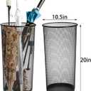 Youeon 2 Pack Large Umbrella Holder, 10.5x20 Inch Metal Mesh Umbrella Stand, Freestanding Bucket for Umbrellas, Canes, Walking Sticks, Wrapping Paper, Entryway, Home, Office, Hotel, Black