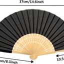 Bememo 24 Pack Folding Fans Paper Fans Handheld 8.3 Inch Bamboo Handheld Folded Craft Chinese Japanese Hand Fan for Women Weddings Bridal Shower DIY Decoration Gift Party Favors (Black)