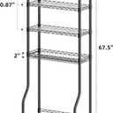 Simple Trending 4 Tier Over The Toilet Storage Rack, Bathroom Organizers and Storage Over Toilet with Adjustable Shelf and Basket, (Black)