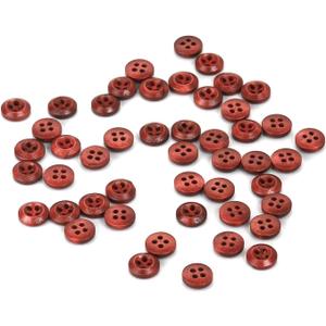2 x Resin Sewing Buttons,10mm Sewing Round Shirt Button for CraftsDIY and Clothes Sewing (Red Coffee,50pcs)