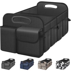 Car Trunk Organizer with Large Capacity Waterproof Car Accessories for Women & Men, Collapsible Trunk Organizer for Suv/Jeep/Sedan (Black, Standard) 13x11 inch