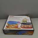 Bruntmor 2-in-1 Square Dutch Oven Casserole Dish with Lid, Dual Handles and Grill Pan for Baking, Braising and Grilling - Durable All-in-One Enameled Cast Iron Cookware Set for Kitchen, Whale Blue