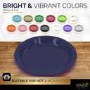 Amcrate Navy Disposable Dinner Plates, 10.4 Inches, Strong & Sturdy for Party, Picnic, Travel - Pack of 50