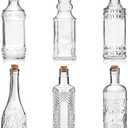 BULK PARADISE Assorted Clear Glass Bottles with Corks, 6 Pack, 2.5in X 9in, 16oz