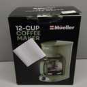 MUELLER HOME 12-Cup Drip Green Coffee Maker, Borosilicate Carafe, Auto-Off, Reusable Filter, Anti-Drip, Keep-Warm Function, Clear Water Level Window, Green Kitchen Accessories & Dcor