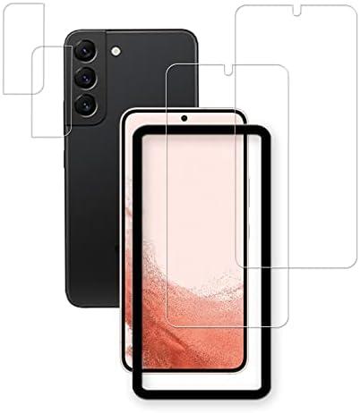 HKKAIS Easy Alignment Frame Designed For Samsung Galaxy S21 5G Tempered Glass Screen Protector 2-Pack Camera Lens Protector Film 2-Pack