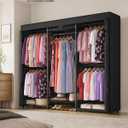SONGMICS Closet Organizers and Storage, Clothes Rack with Shelves, 68.7"L x 76"H