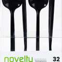 Novelty Modern Flatware, Cutlery, Teaspoons/Dessert Spoon Luxury Black 32 Count