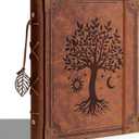 Vintage Photo Album 4x6 Leather Scrapbook Album with Writing Space 120 Photos & 30 Sheets DIY Paper Memory Albums Book for Anniversary Travel Vacation Family Tree, Brown
