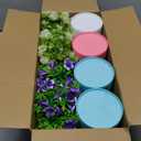 Zeyune Large Spring Artificial Flowers Potted Centerpieces Desktop Fake Floral Plants in Macaron Pot Greenery for Office Table Home Indoor Bathroom Office Wedding Bridal Decor (8 Pcs, Vivid)