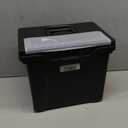 IRIS USA File Box with Lid File Organizer for Letter File w/ Organizer-Lid, Plastic Mobile Filing Organizer, Water Resistant Document Box, Portable File Box with Handle, Secure Buckle, Lockable, Black