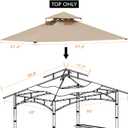 ONTHEWAY 5FT x 8FT Double Tiered Replacement Canopy Grill BBQ Gazebo Roof Top, for Gazebo Model L-GZ238PST-11 Only